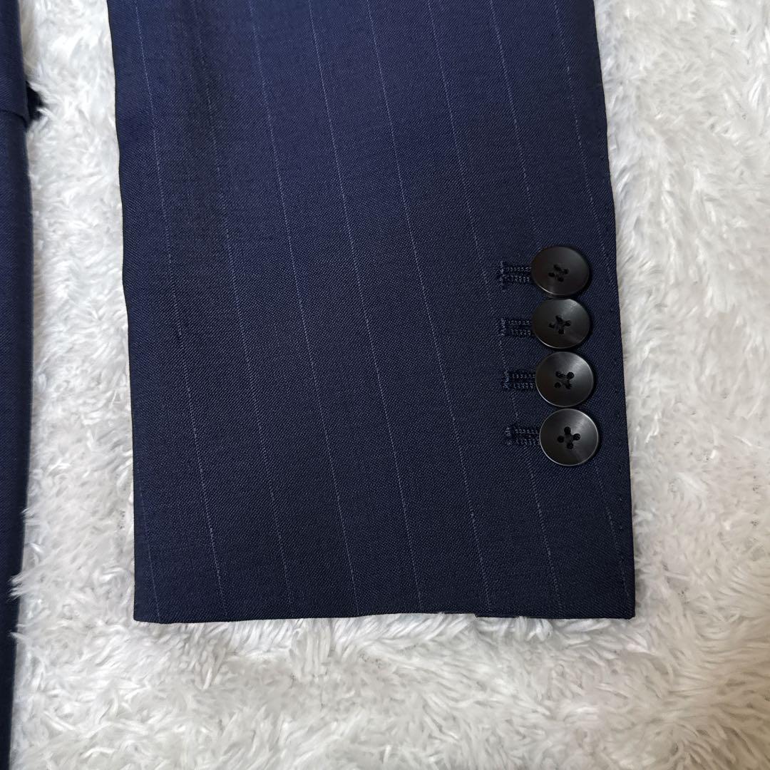 SUIT SELECT スーツセレクト ネイビー ストライプ シングル仕立て