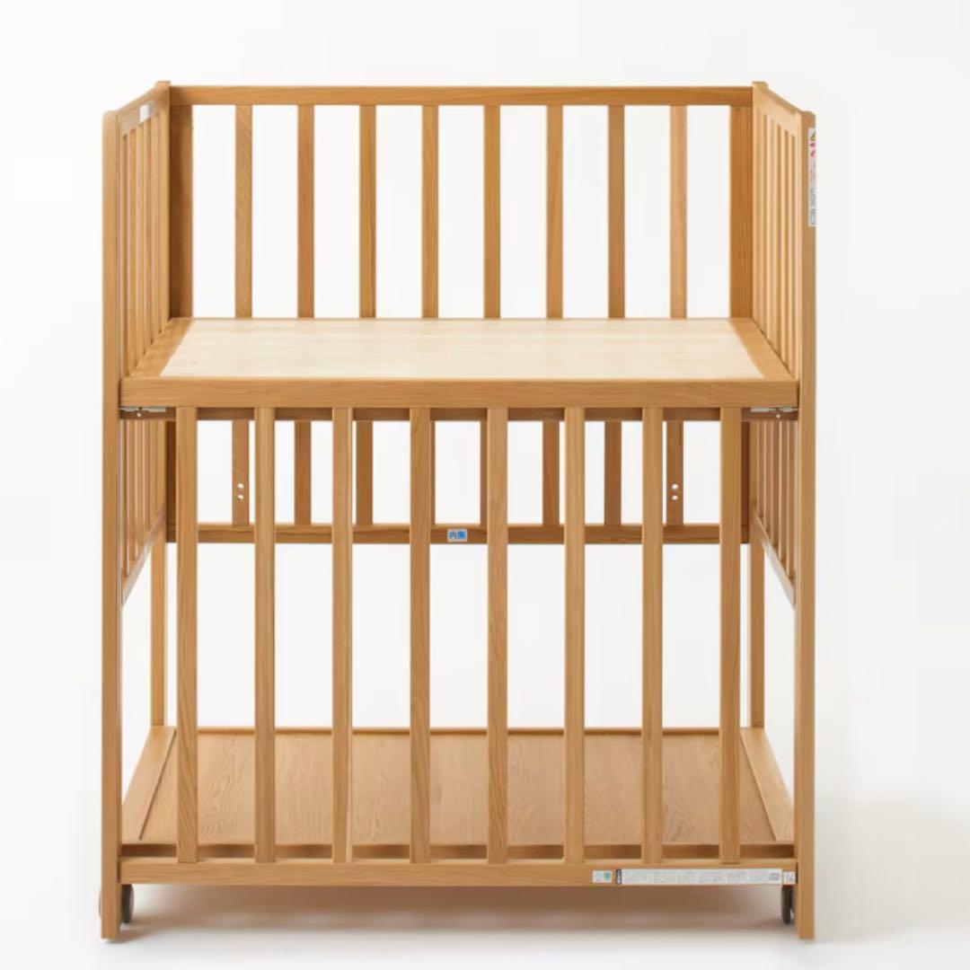 【送料込み】MUJI ベビーベッド オーク材 中古　無印良品