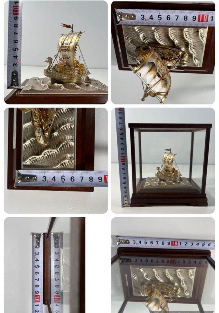 武比古作 宝船 置物 銀製 アンティーク オブジェ 縁起物 インテリア