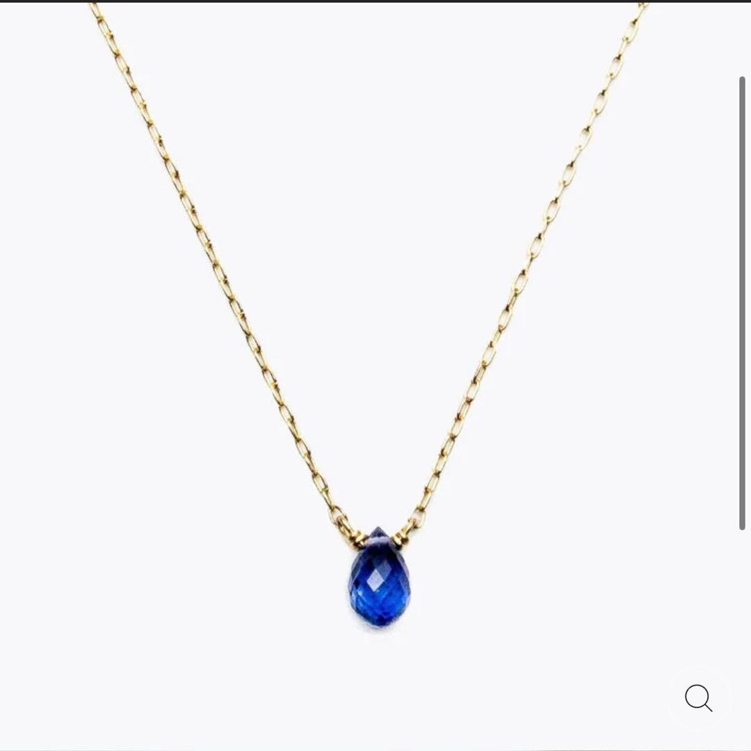 ナチュラルストーンネックレスK10ブルーサファイア　ネックレス　KAORU
