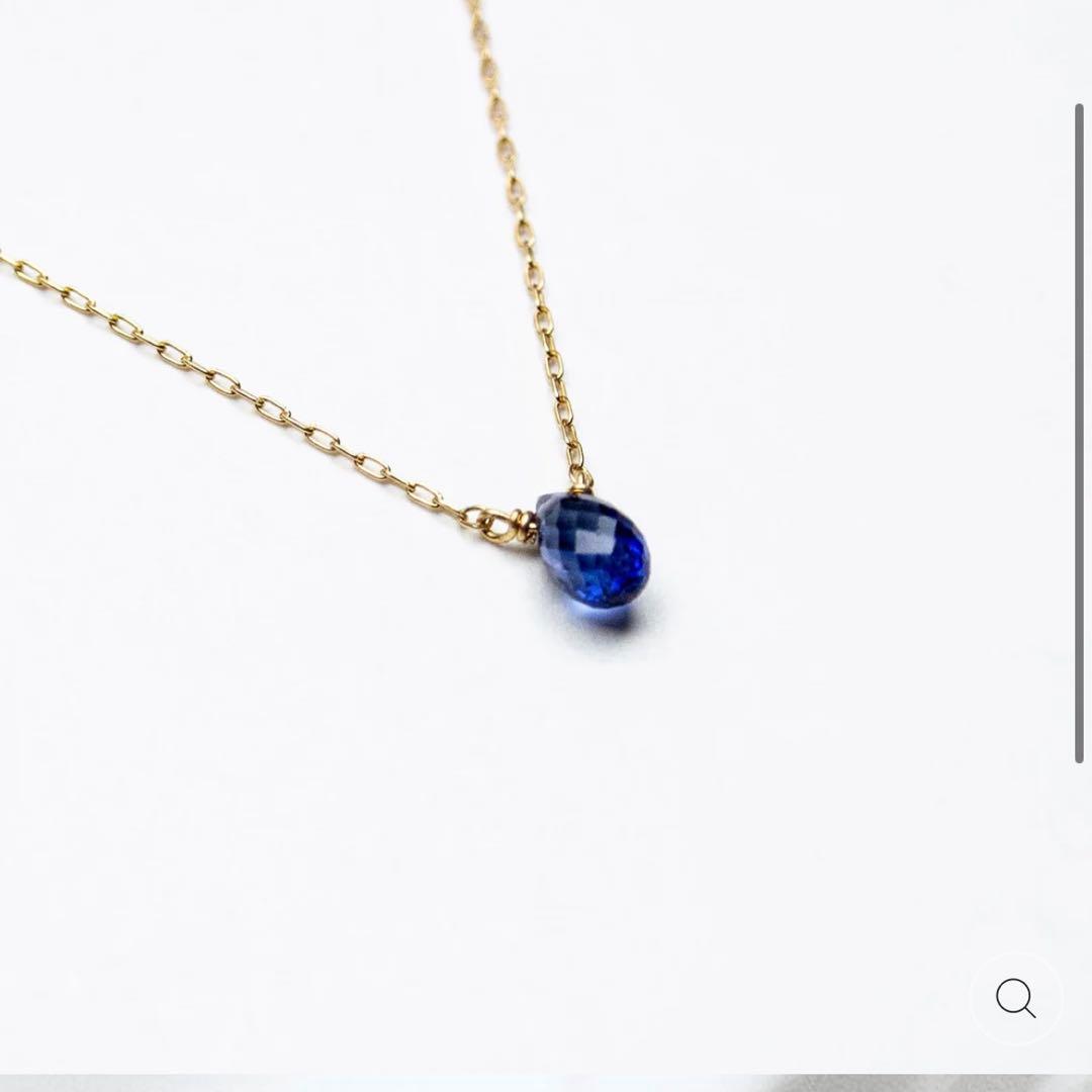 ナチュラルストーンネックレスK10ブルーサファイア　ネックレス　KAORU
