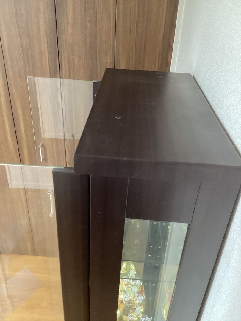 コレクション　ガラスケース　縦型　ハイタイプ　背面ミラー　5段(ガラス板4枚)