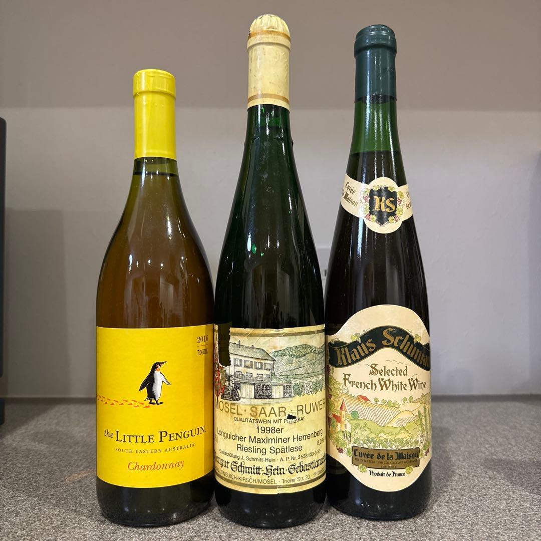 モーゼル・ザール・ルーヴァー産、1998年　ヴィンテージ　含む白ワイン　3本