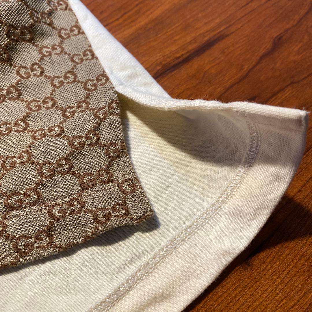 GUCCI GGパターン ポロシャツ ベージュ/アイボリー　シルク混