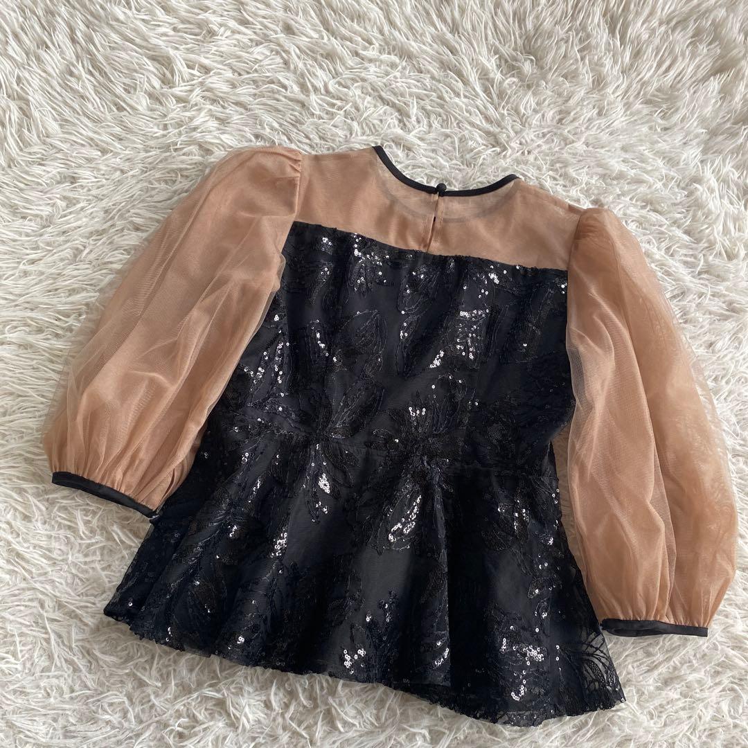 豆侍(土日も発送します)Leja レジャ　シアーパフスリーブペプラムス