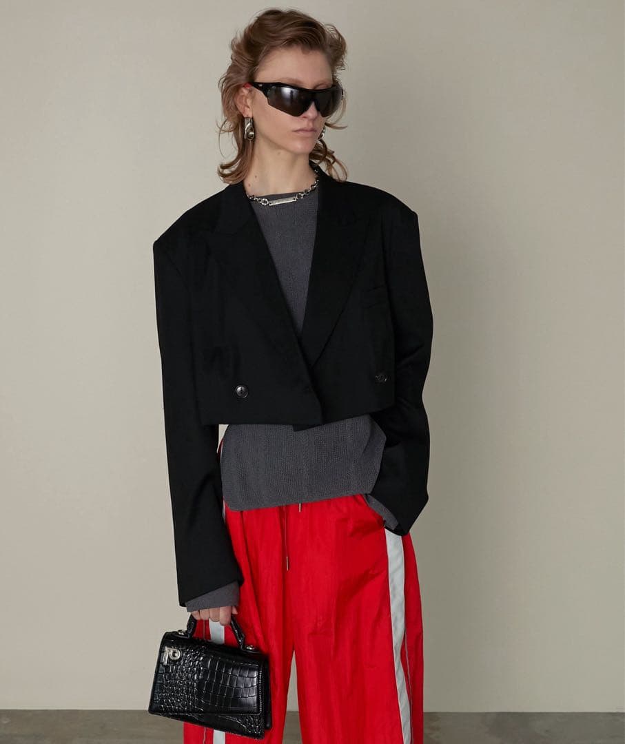 PRANK PROJECT ブラック クロップド テーラードジャケット