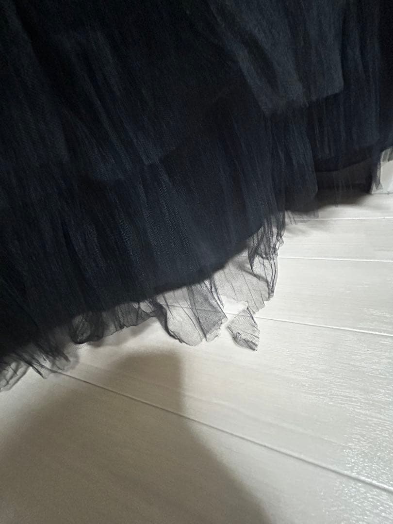 ウエディングドレス　チュールドレス　フリルドレスブラック　前撮り