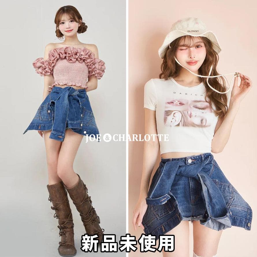 ダーリッチ darich ドッキングデザインデニムショートパンツ ブルー S