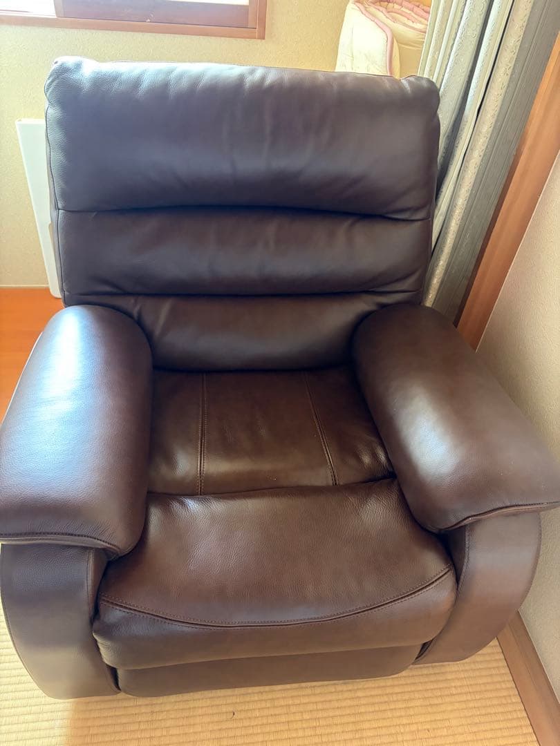 NITORI ニトリ リクライニングソファ 1人掛け レザー ブラウン