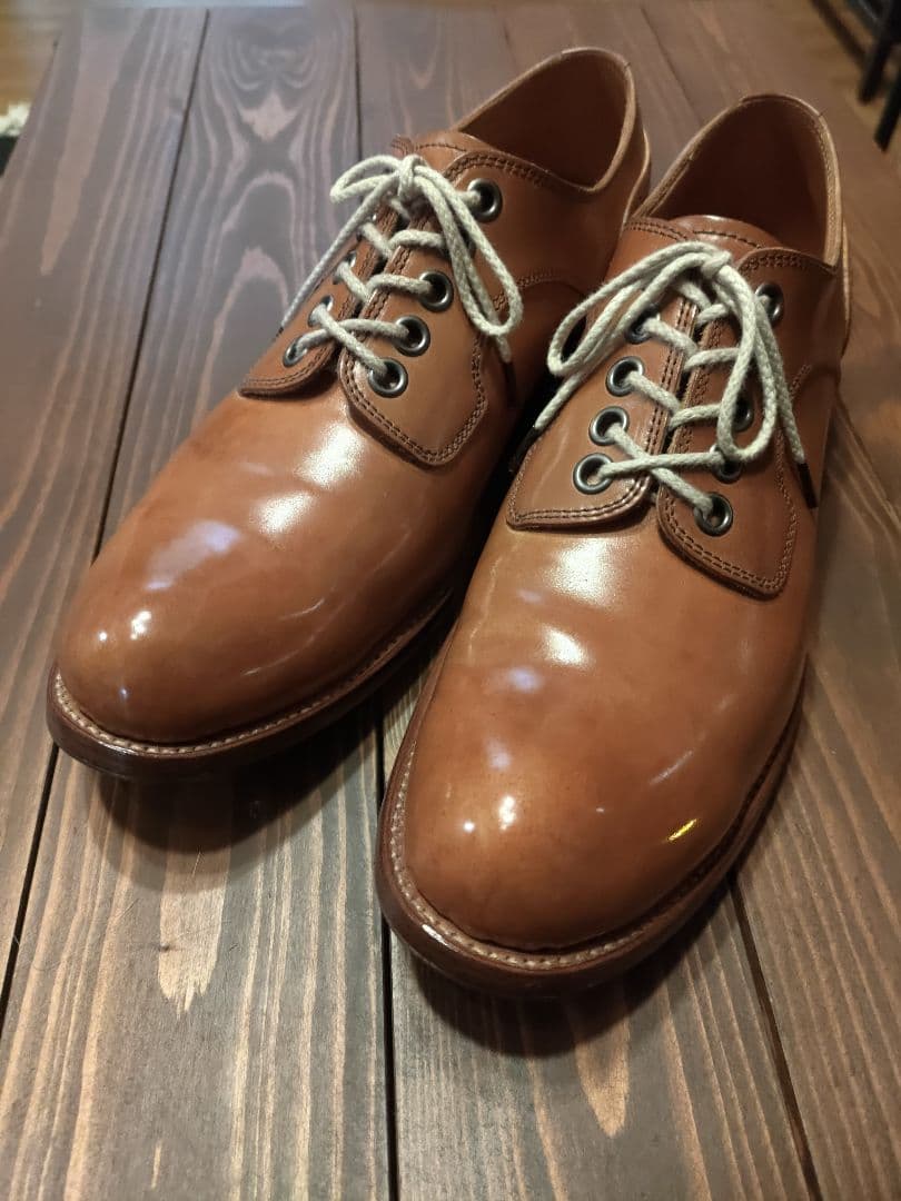 【美品】chausser ショセ コードバン プレーントゥ 短靴 25.5cm