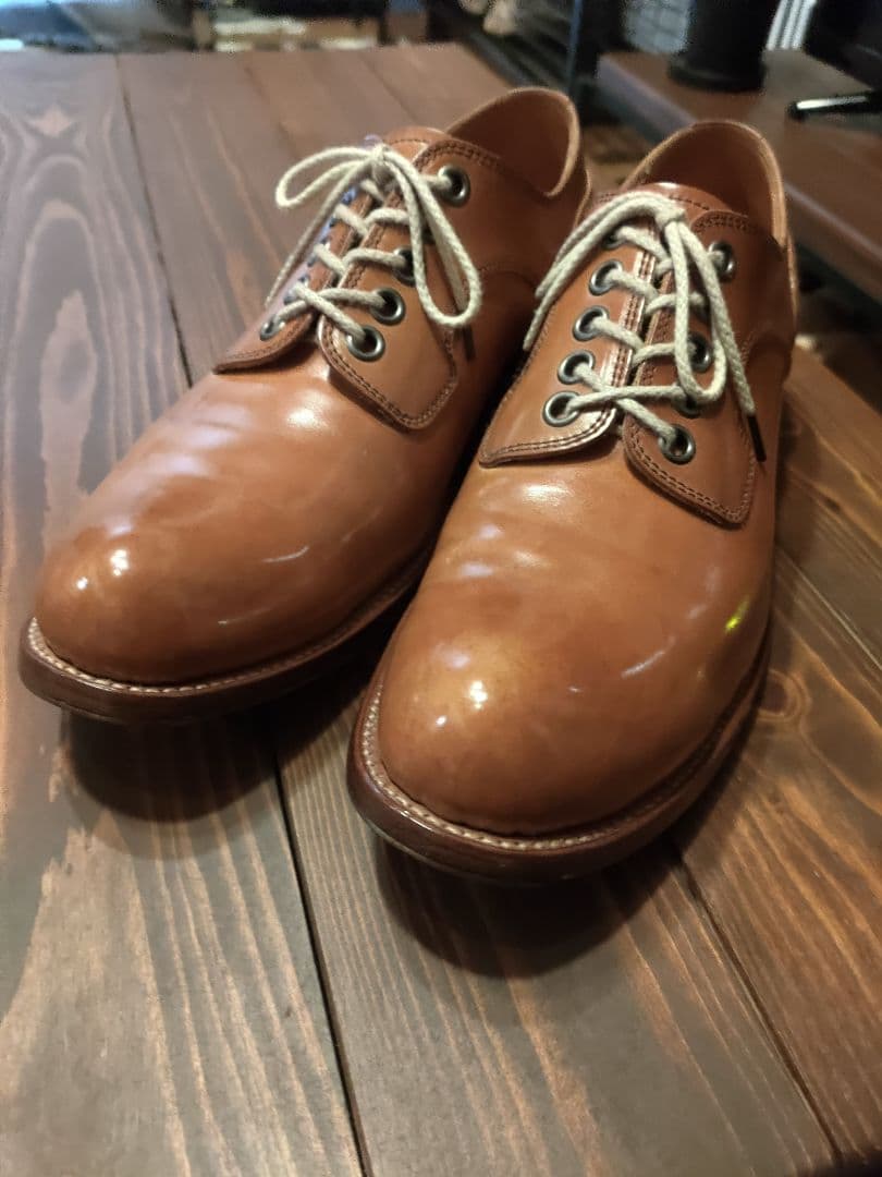 【美品】chausser ショセ コードバン プレーントゥ 短靴 25.5cm