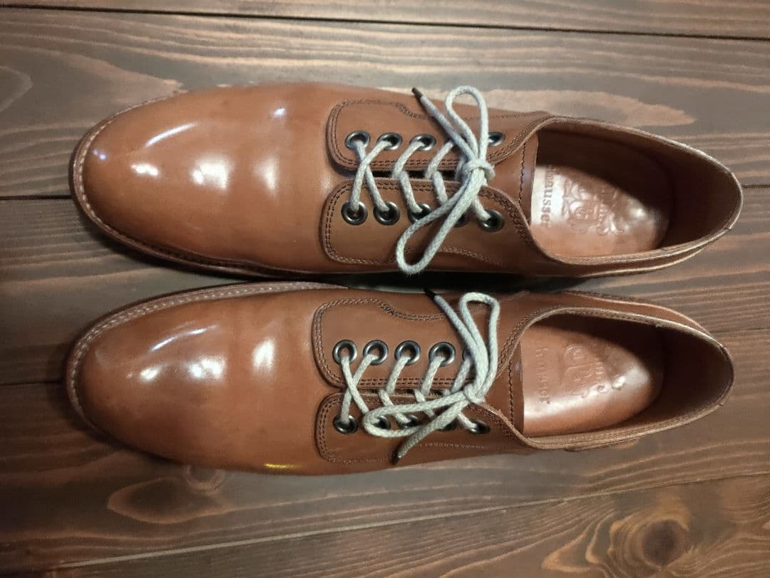 【美品】chausser ショセ コードバン プレーントゥ 短靴 25.5cm