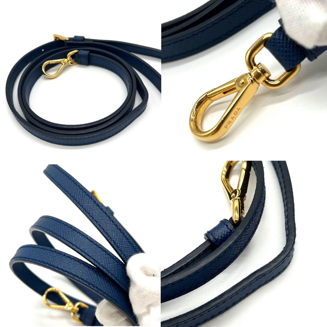 PRADA プラダ　サフィアーノ　ラクス　2WAY　ハンドバッグ　レザー　ブルー