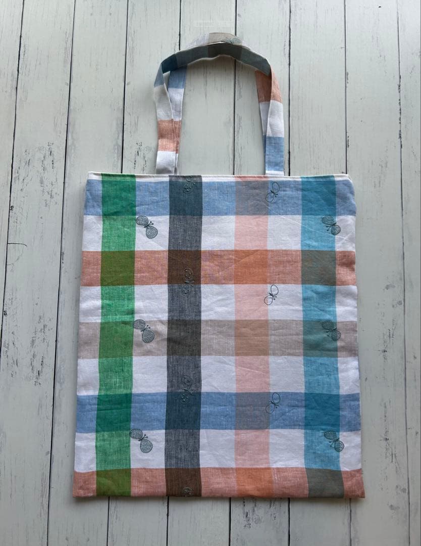 【745】ミナペルホネンchoucho 洗えるたためるビッグトート