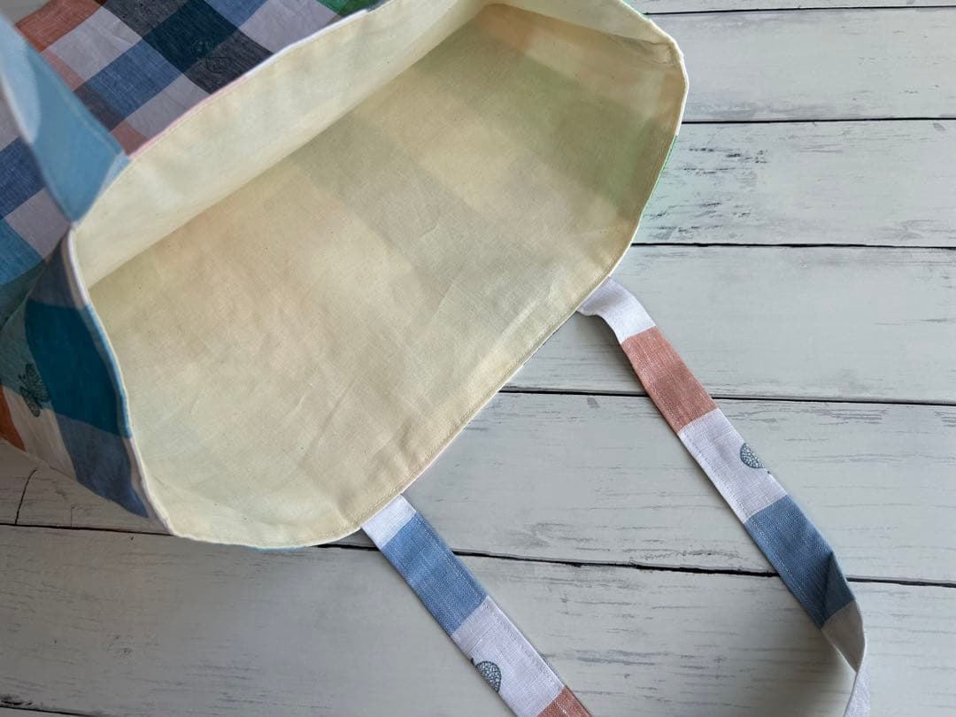 【745】ミナペルホネンchoucho 洗えるたためるビッグトート