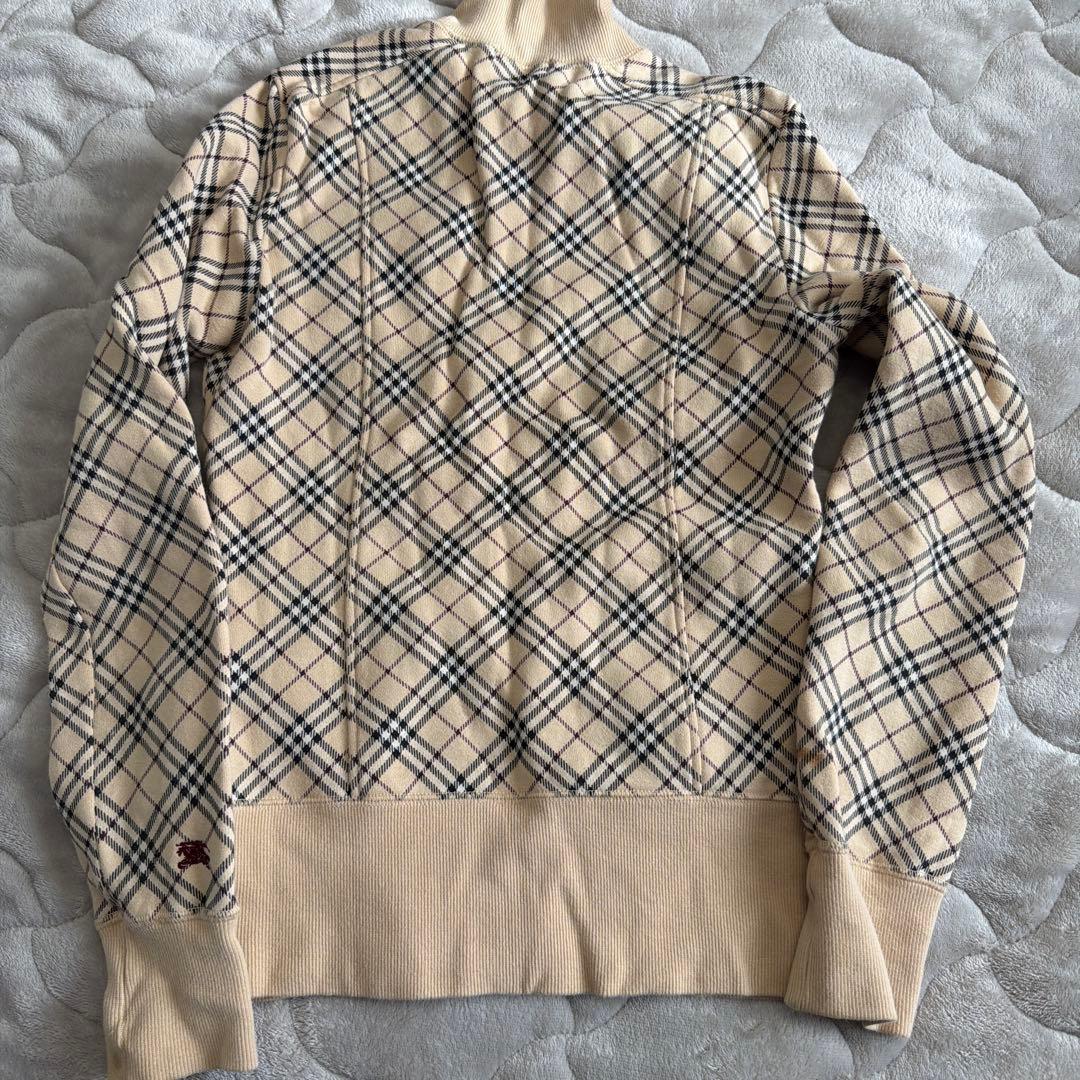 バーバリーブルーレーベル ベージュ チェック柄 ジップアップ ブルゾン 38