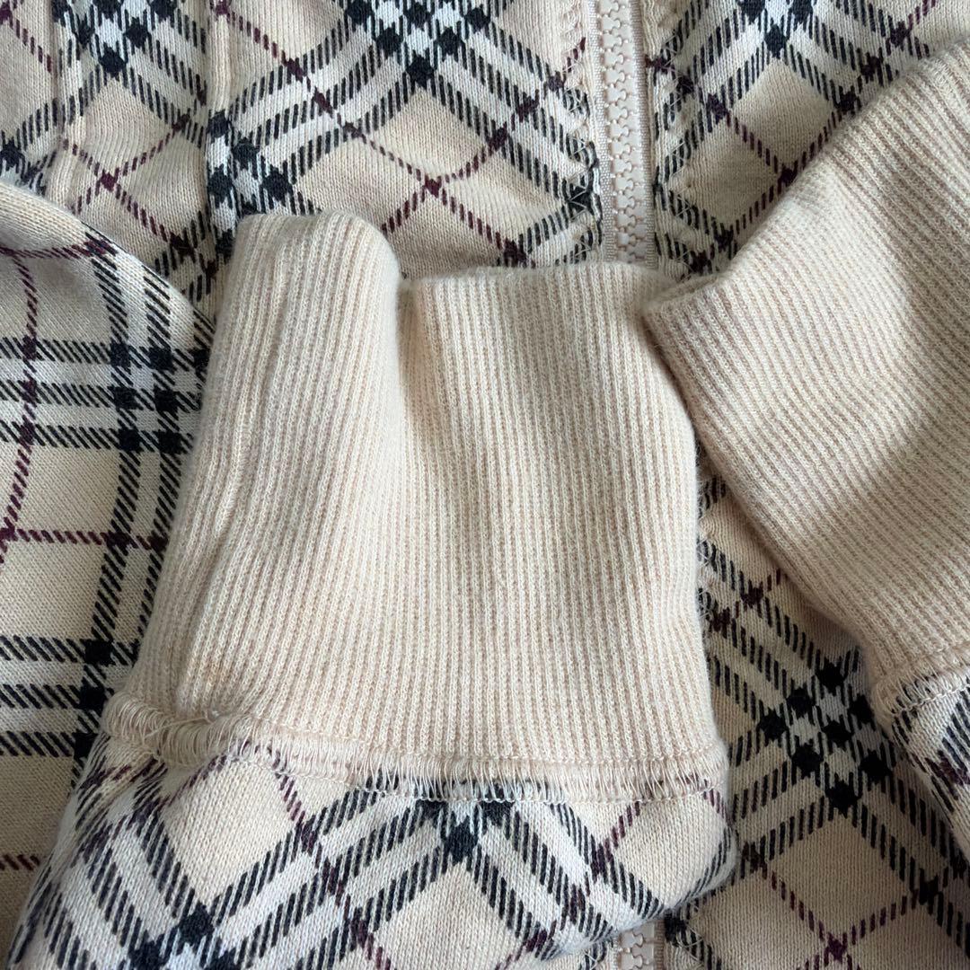 バーバリーブルーレーベル ベージュ チェック柄 ジップアップ ブルゾン 38