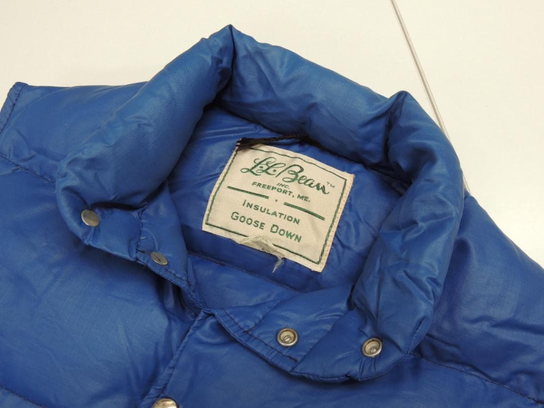 70S VINTAGE L.L.Bean筆記体タグ フルスナップ ダウンベスト
