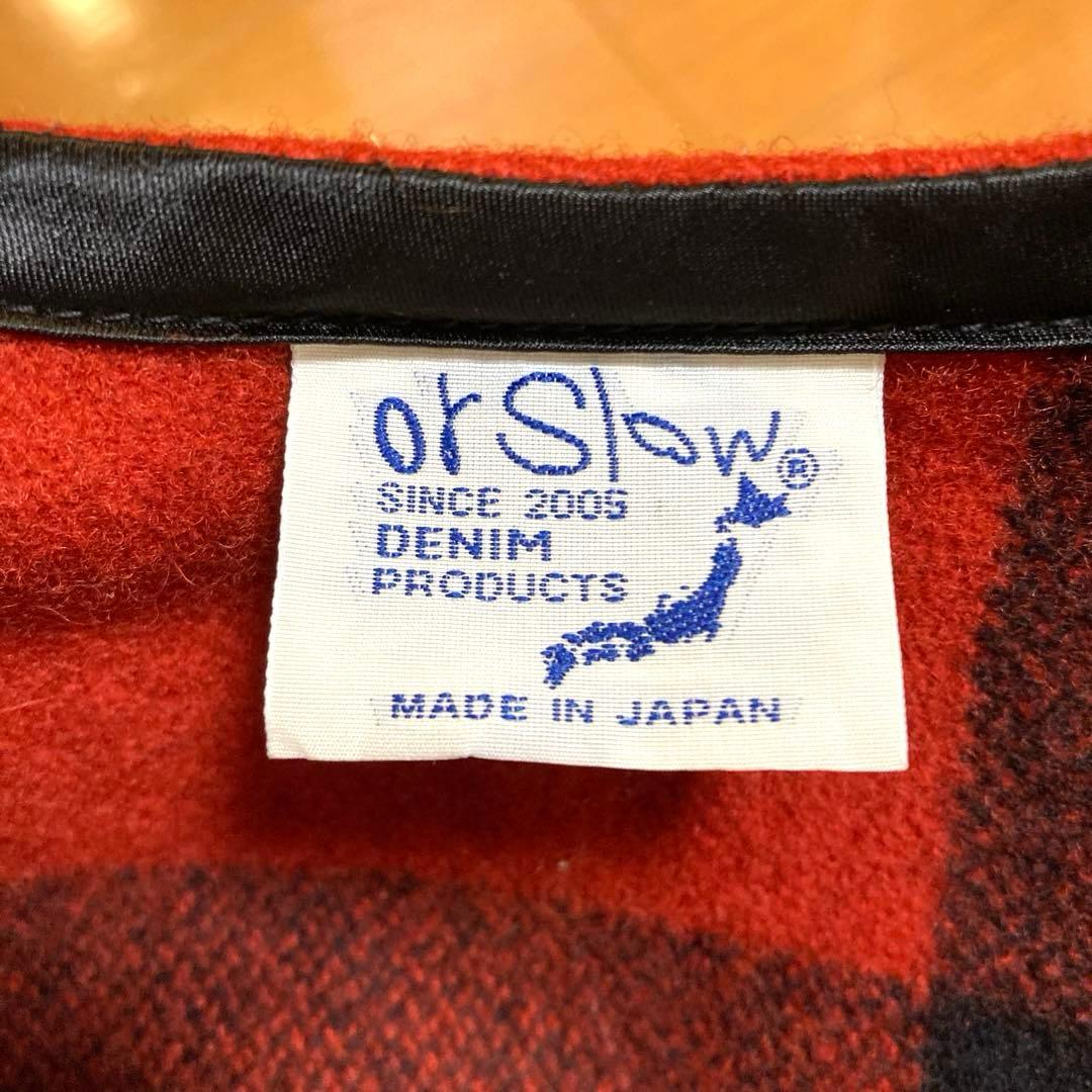 オアスロウ　orslow ウールノーカラージャケット　バッファローチェック