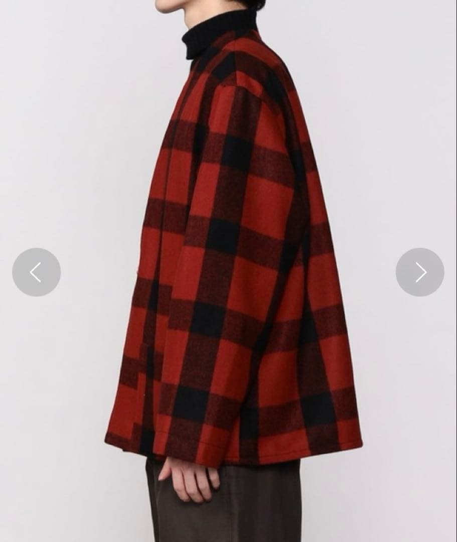 オアスロウ　orslow ウールノーカラージャケット　バッファローチェック