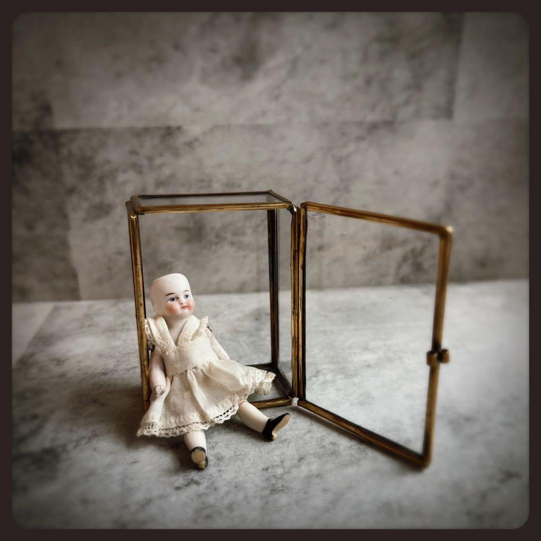 レアアンティーク 極小ミニョネット　ヴィンテージガラスケース付き