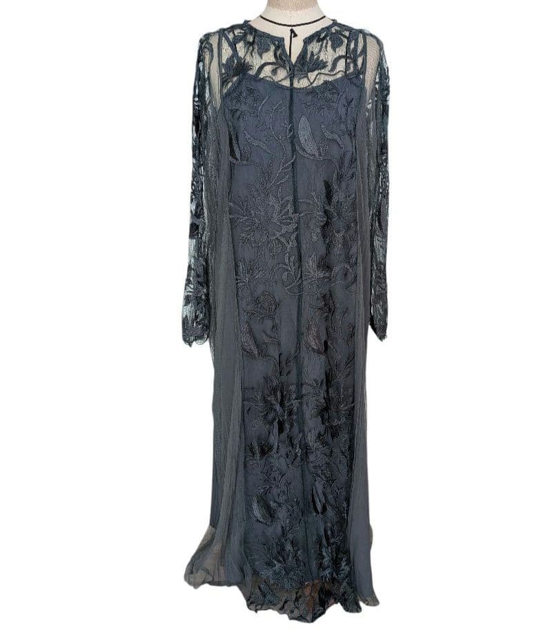 美品✨️niana　エスニックサイドプリーツドレス 　Lサイズ　グリーン