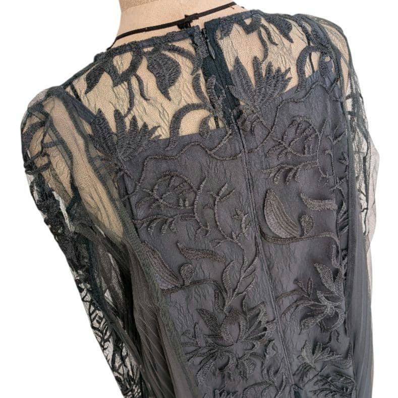 美品✨️niana　エスニックサイドプリーツドレス 　Lサイズ　グリーン