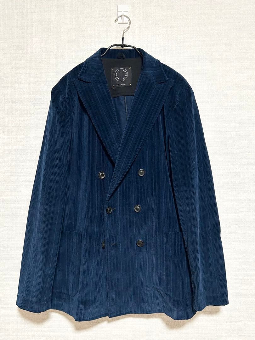 T-JACKET ストレッチコーデュロイ ダブルブレストテーラードジャケット