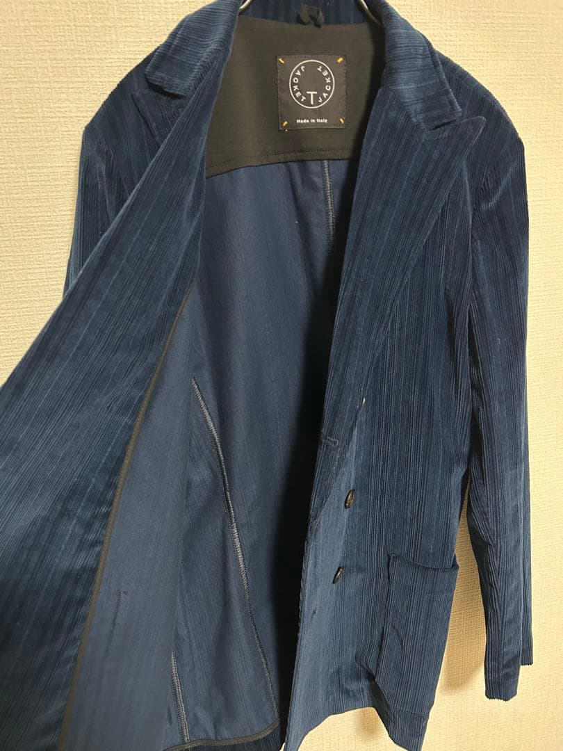 T-JACKET ストレッチコーデュロイ ダブルブレストテーラードジャケット