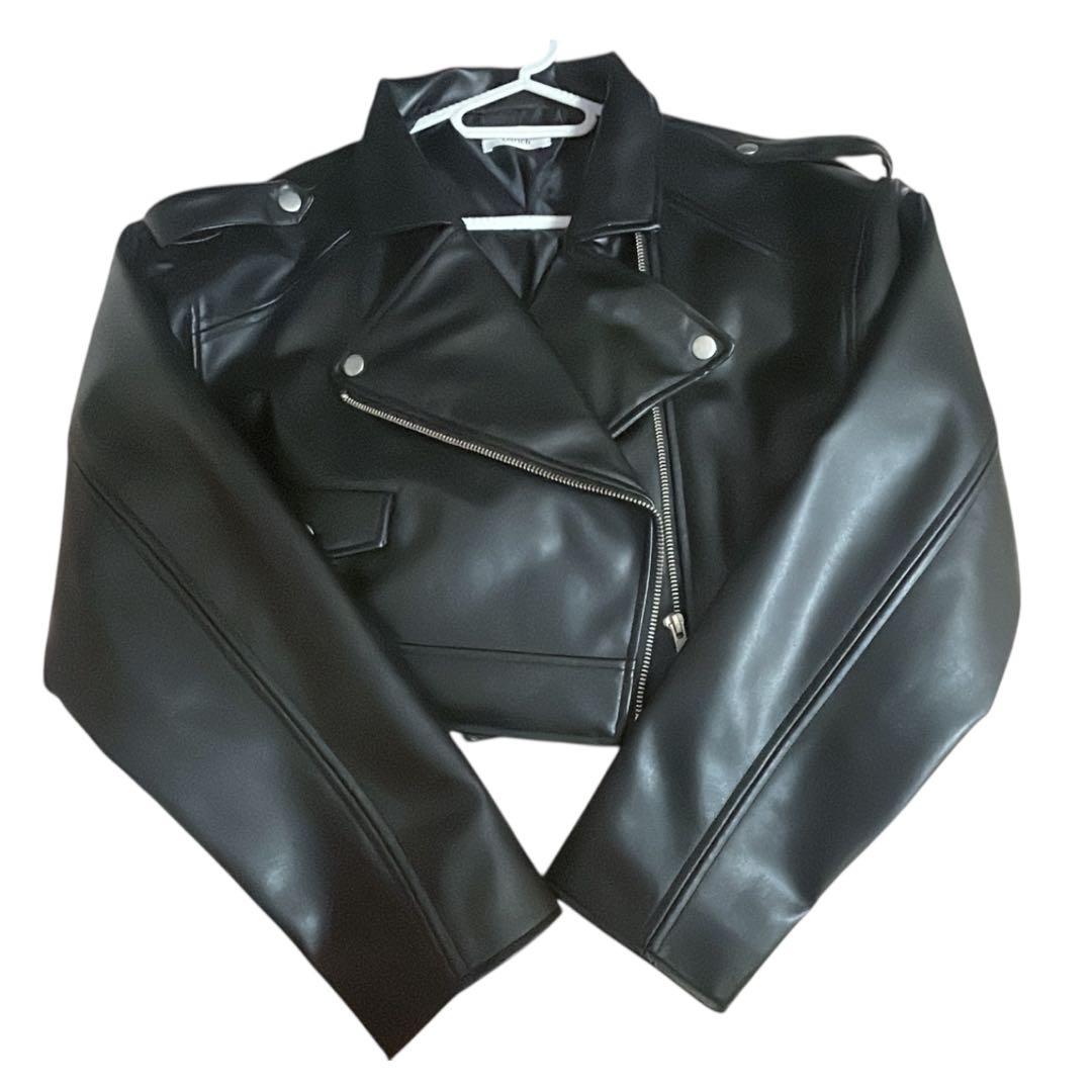 ♡ダーリッチ darich ドロップショートライダースジャケット ブラック ♡