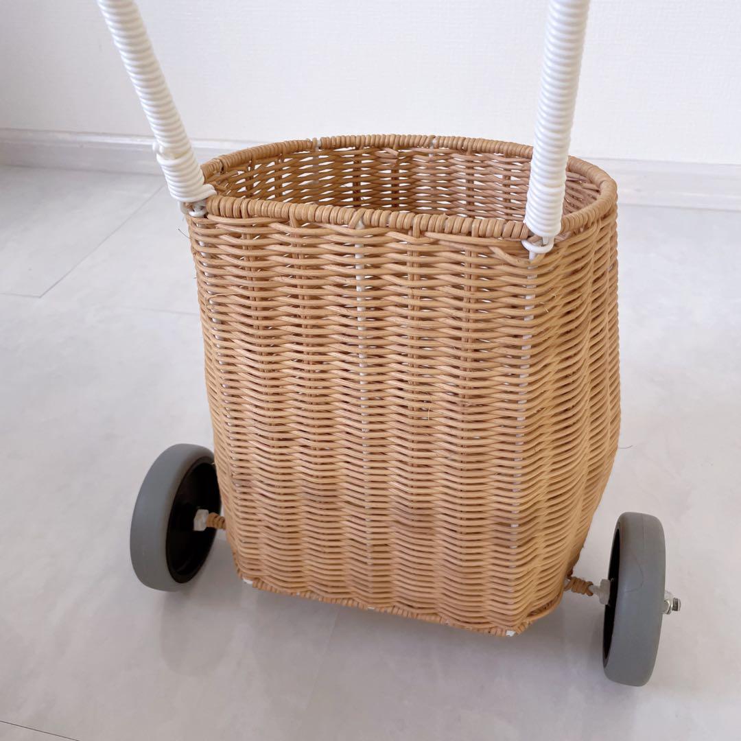 バスケット　ラタンバギー　子供　手押し車　おままごと　韓国　カゴ　バギー