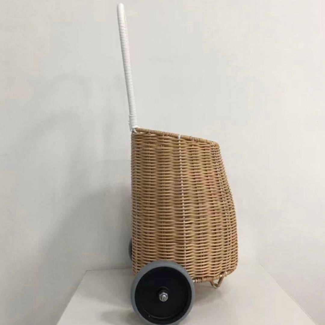 バスケット　ラタンバギー　子供　手押し車　おままごと　韓国　カゴ　バギー