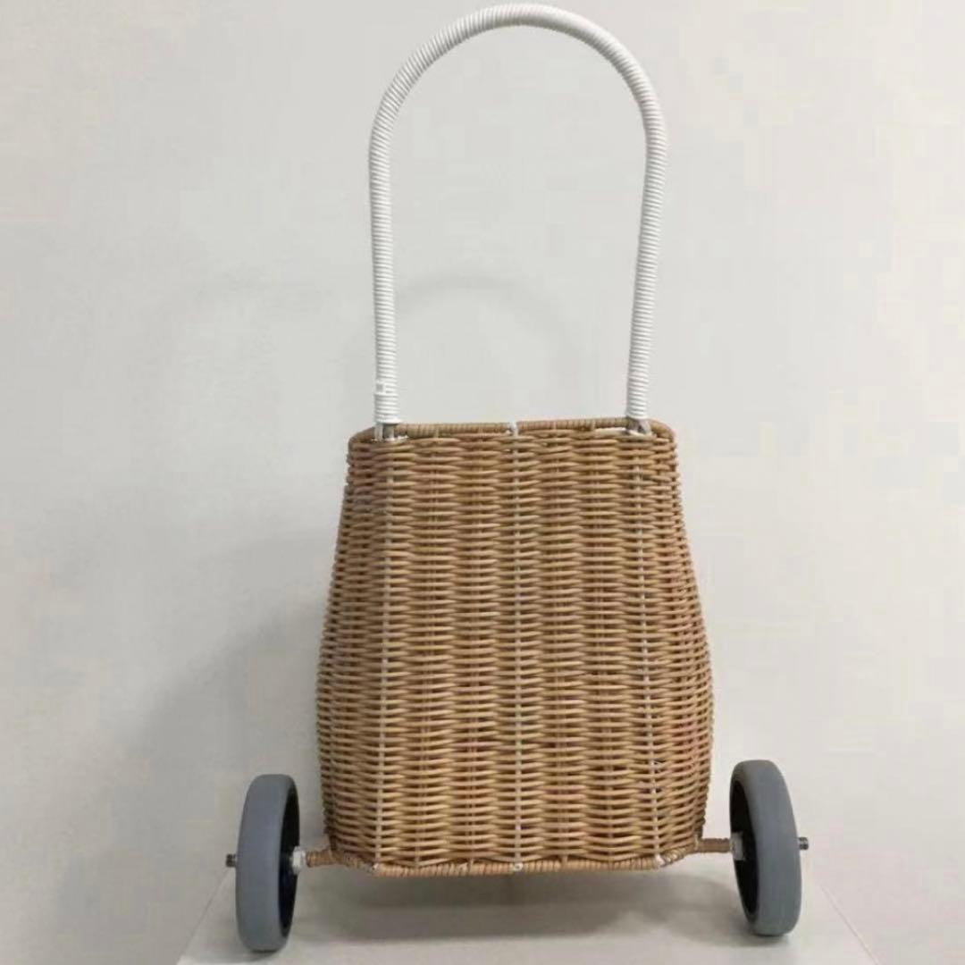 バスケット　ラタンバギー　子供　手押し車　おままごと　韓国　カゴ　バギー