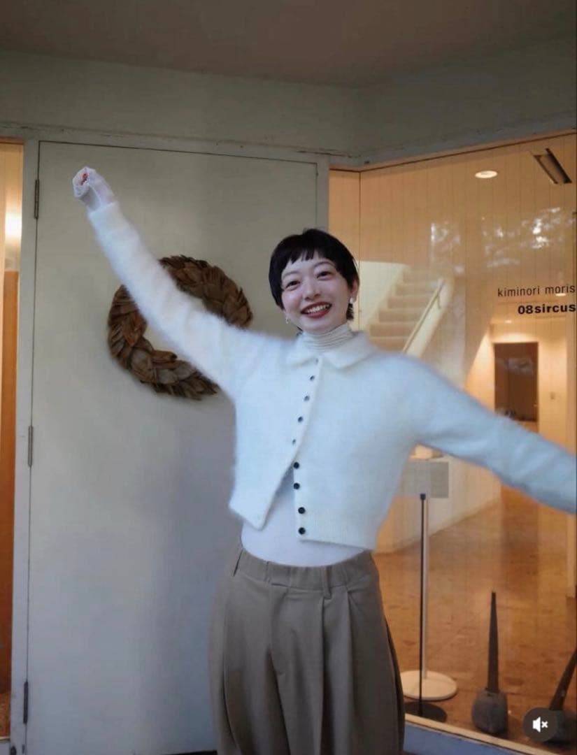 トップス CLANE ANGORA SHORT KNIT CARDIGAN