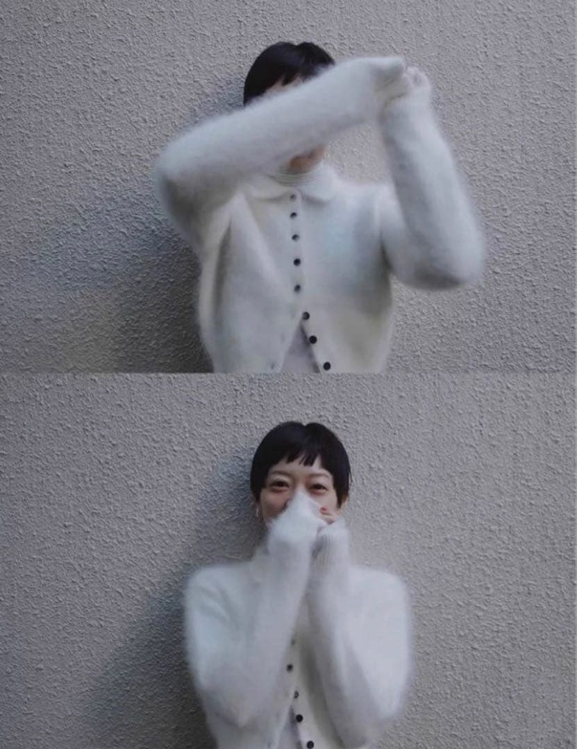 トップス CLANE ANGORA SHORT KNIT CARDIGAN