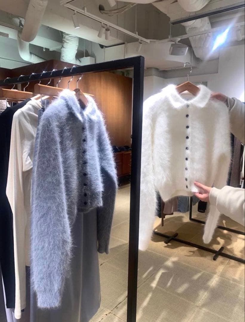 トップス CLANE ANGORA SHORT KNIT CARDIGAN