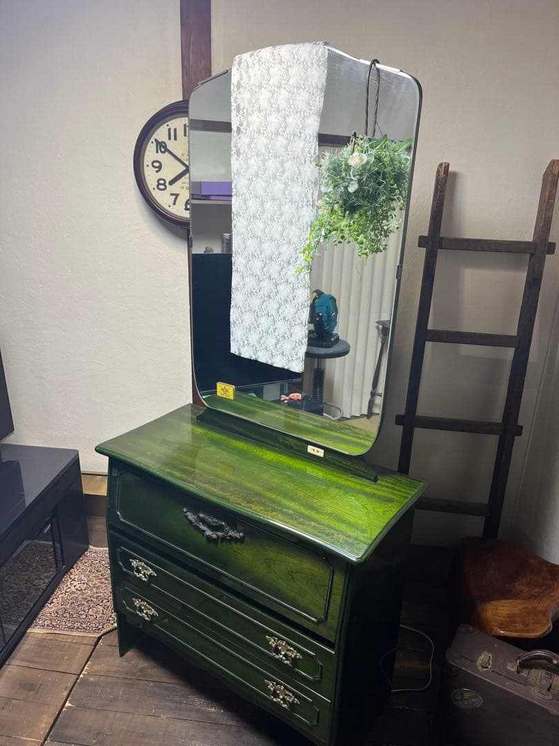 フランスミラー France mirror 希少アンティークグリーン 1点のみ