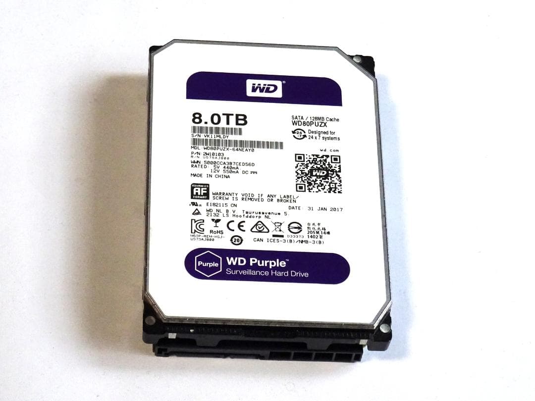 WD Purple WD80PUZX 8TB ×2台セット