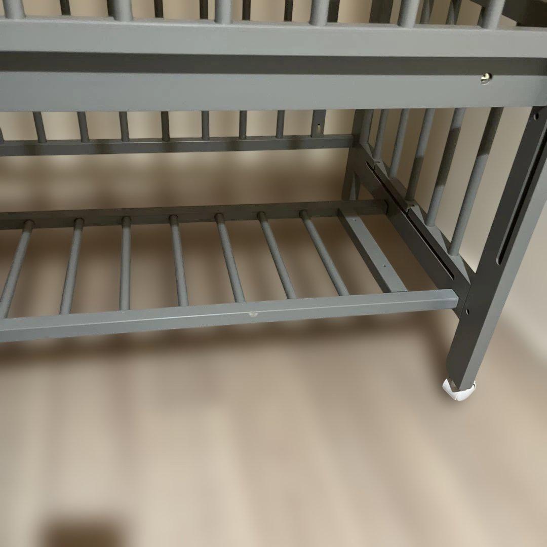 キンタロー　ベビーベッド　ミニアン　ライトグレー　組立使用説明書付き