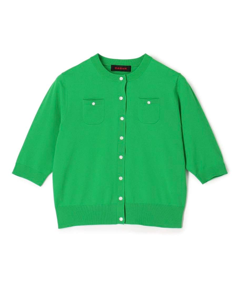 【未着用】CABaN/半袖カーディガン/グリーン/サイズS
