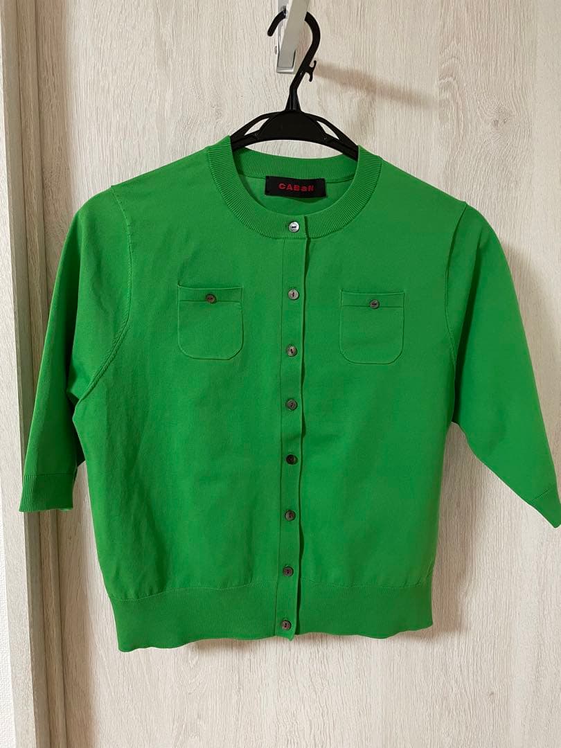 【未着用】CABaN/半袖カーディガン/グリーン/サイズS