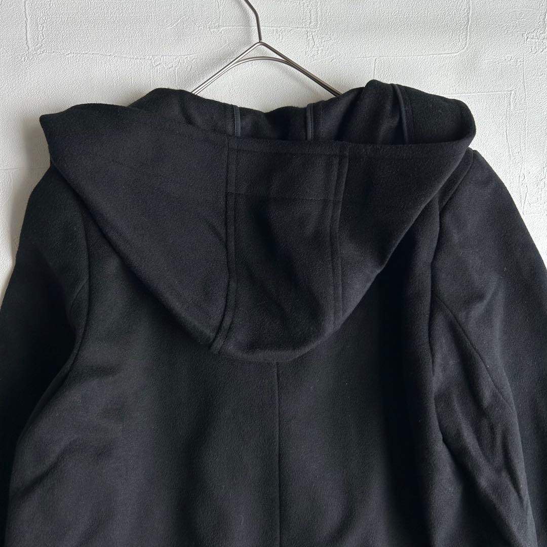 23区 カシミヤ混 フーデッドコート ブラック 48 XXL 大きいサイズ 黒