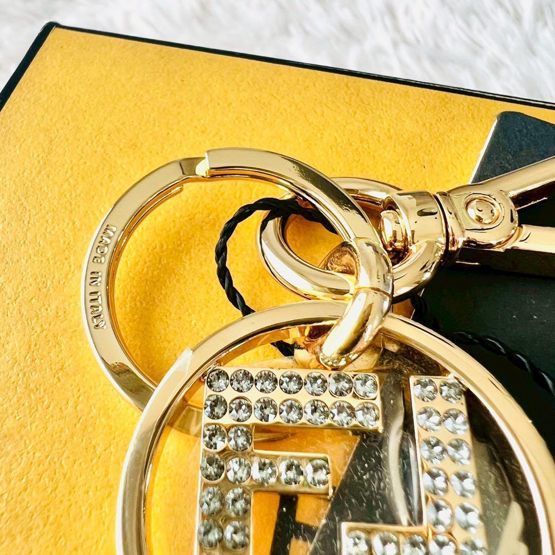 未使用級✨フェンディ　キーホルダー　FFロゴ　鍵　キー　サークル　ラインストーン