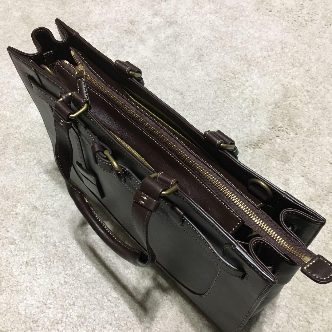 TOPKAPI vacchetta ♫ レザーショルダーバッグ 茶ビジネス 兼用