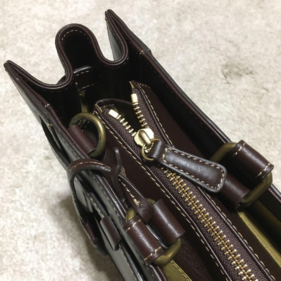 TOPKAPI vacchetta ♫ レザーショルダーバッグ 茶ビジネス 兼用