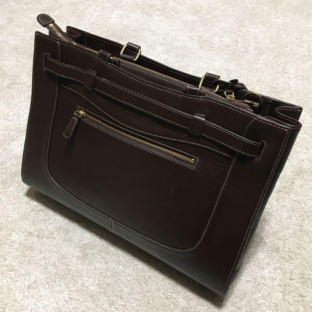 TOPKAPI vacchetta ♫ レザーショルダーバッグ 茶ビジネス 兼用