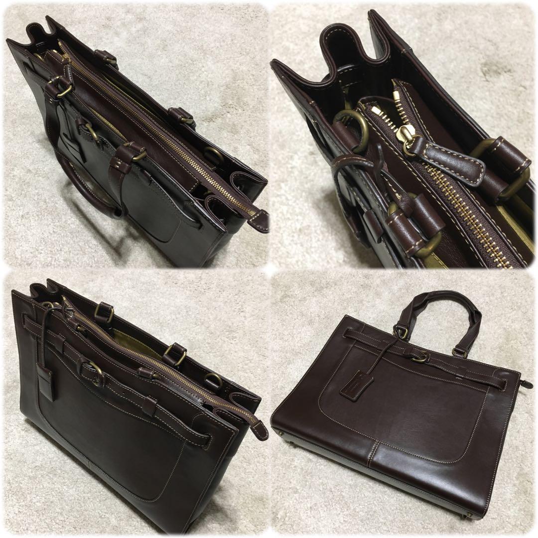 TOPKAPI vacchetta ♫ レザーショルダーバッグ 茶ビジネス 兼用