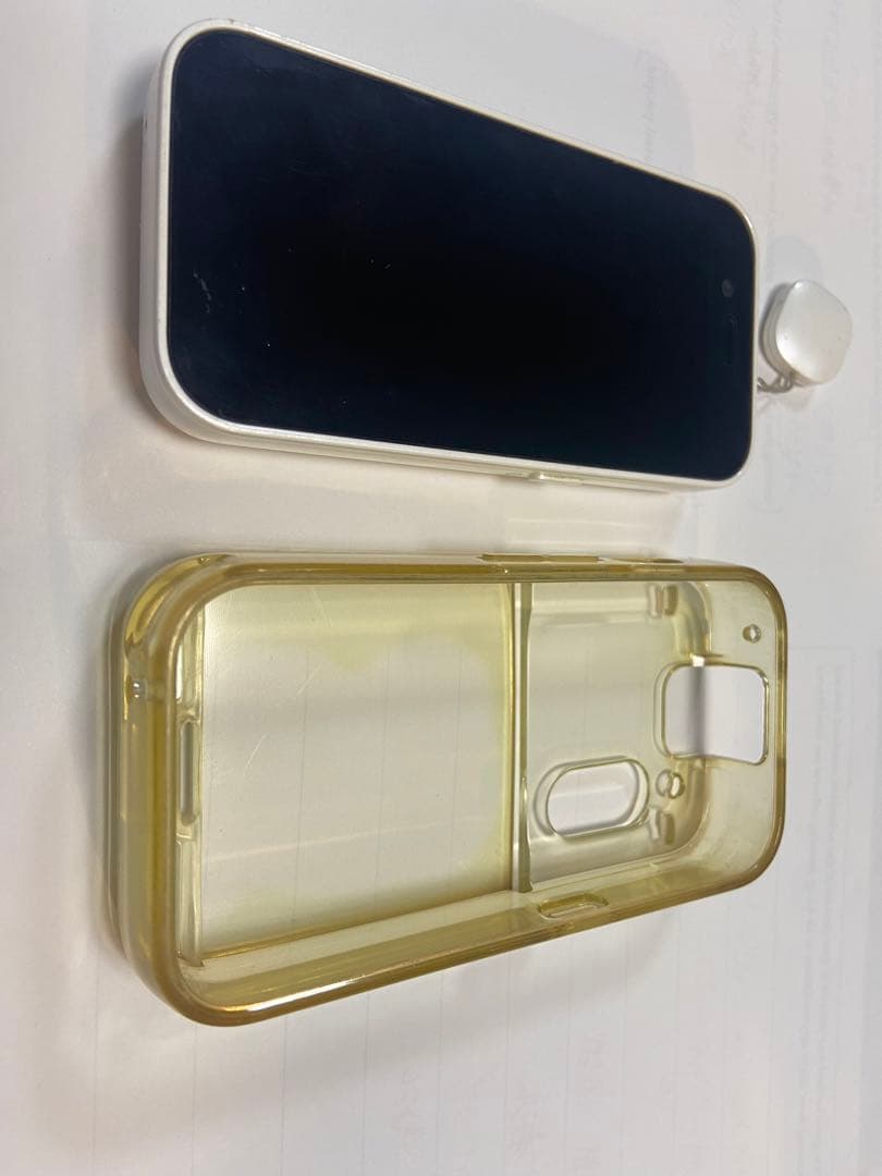 ホワイト タッチスクリーン 携帯電話 本体 透明ケース付き