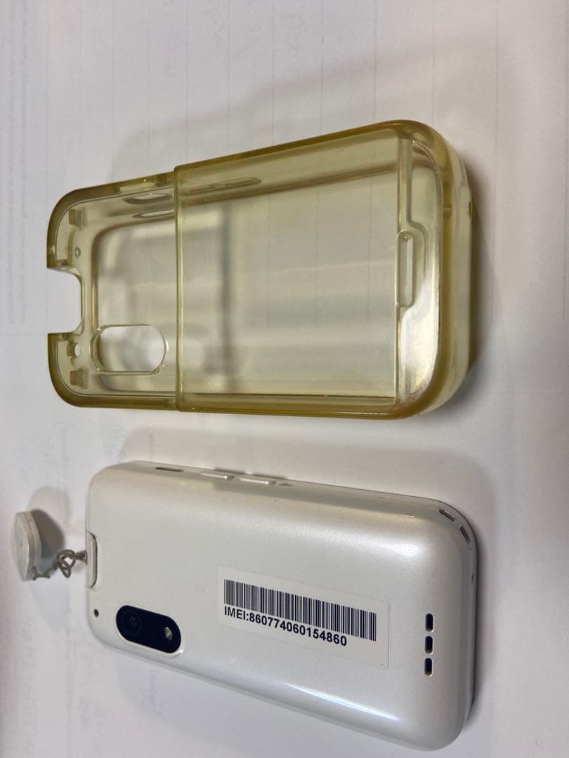 ホワイト タッチスクリーン 携帯電話 本体 透明ケース付き