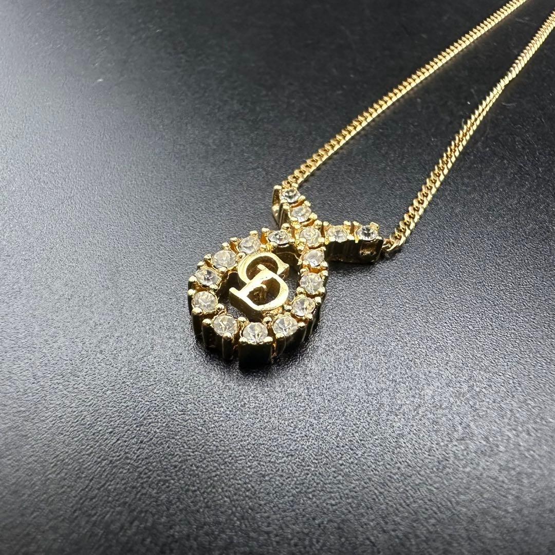 未使用級✨　Dior　ネックレス　CD ロゴ　ラインストーン　希少　1585